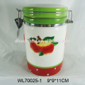 Hand painting ceramic storage container,ceramic containers with lids